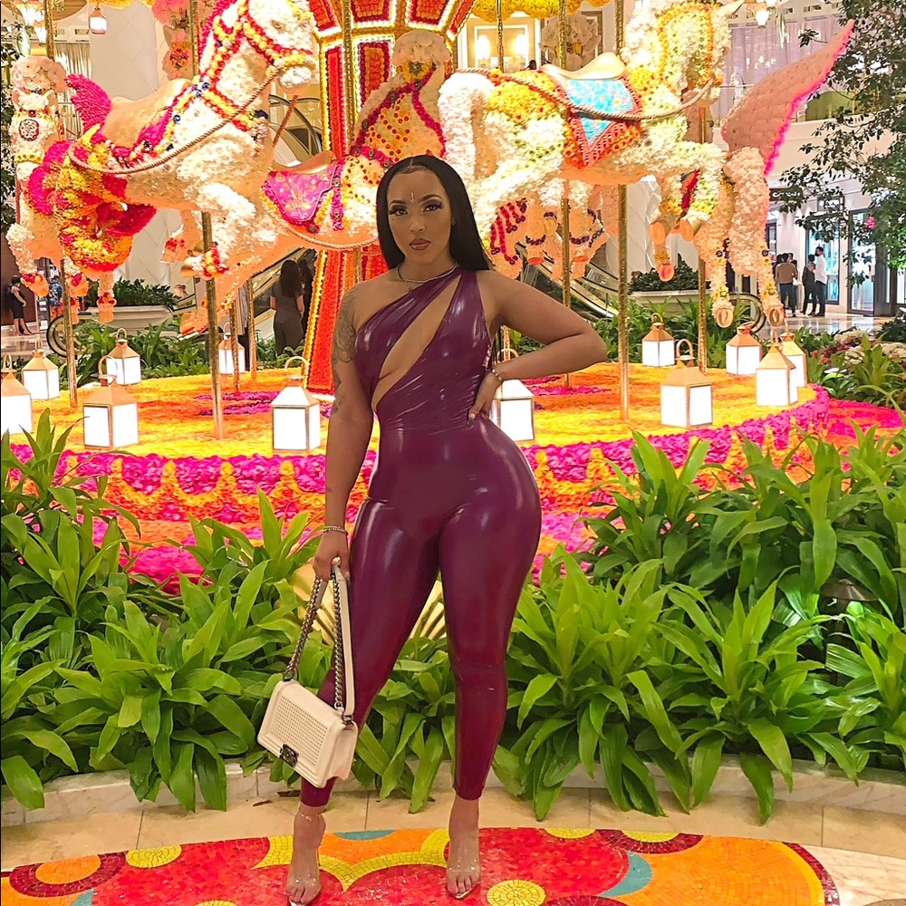 Purple latex jumpsuit